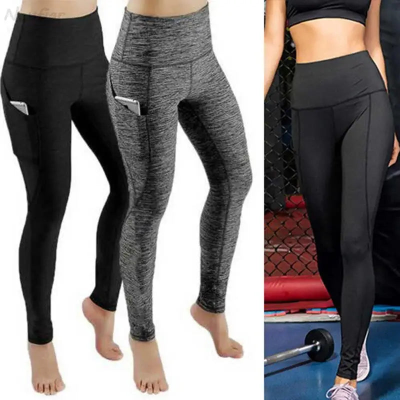 Leggings de entrenamiento elásticos de cintura alta con control de abdomen