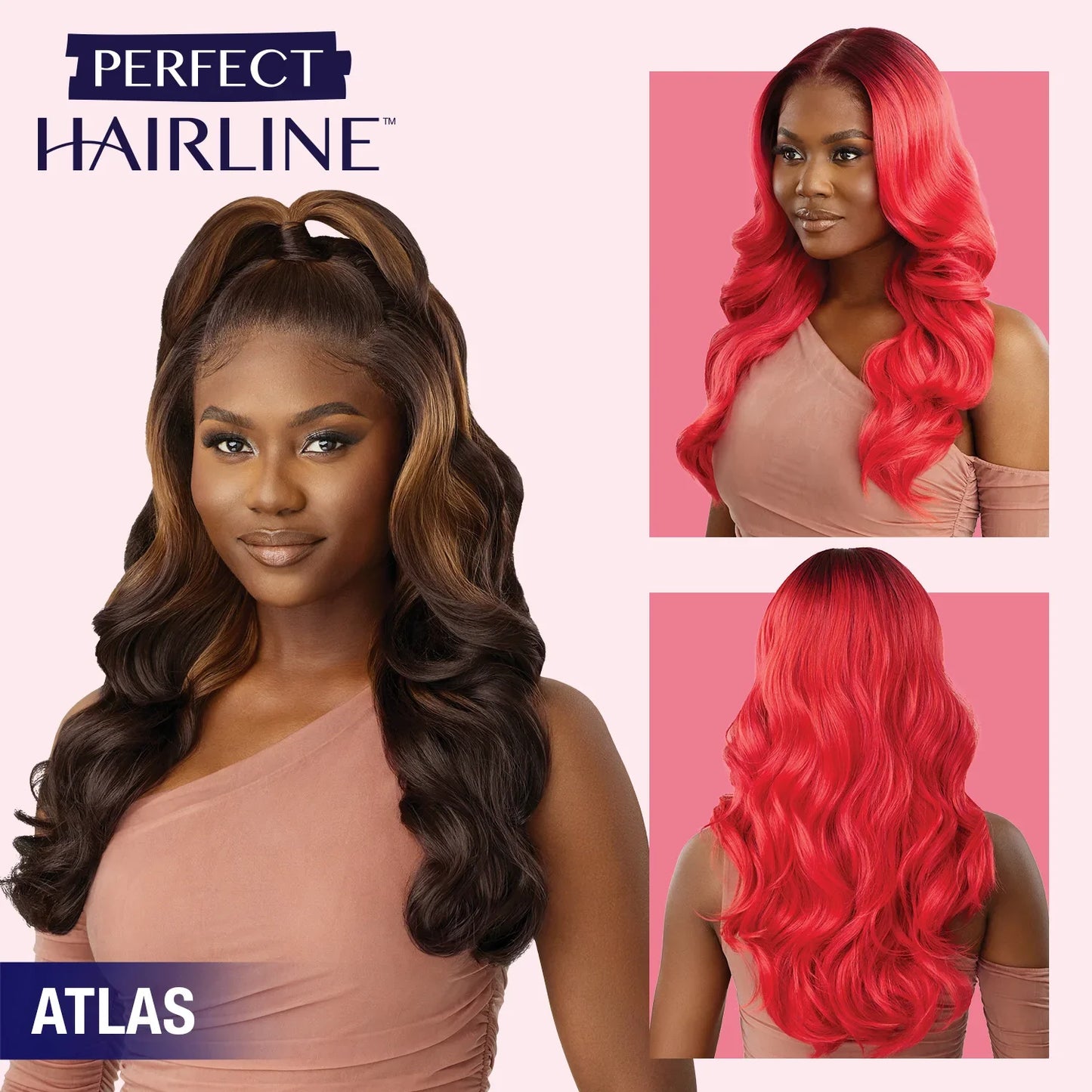 Outre Perfect Hairline Peluca de encaje 13x6 totalmente anudada a mano sin pegamento Atlas - Ola corporal larga. Pre-depilada, aspecto natural