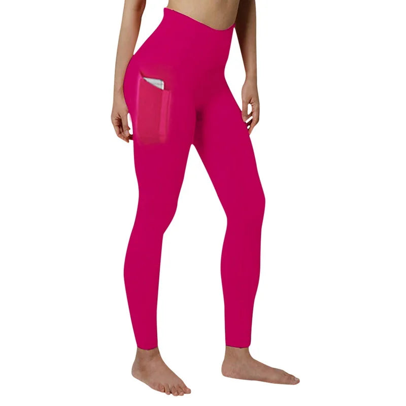 Leggings de entrenamiento elásticos de cintura alta con control de abdomen