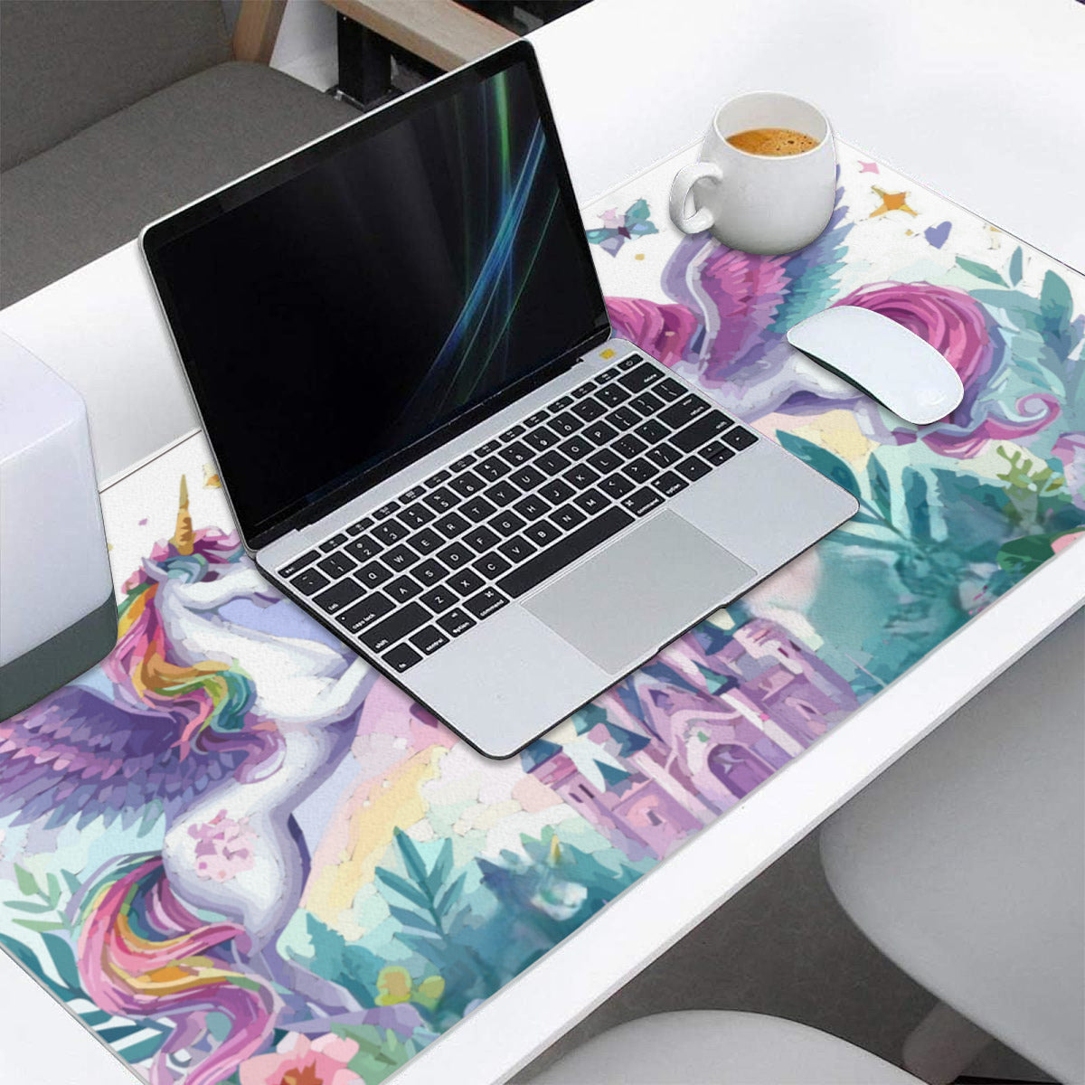 Pink Unicorns and Castle 40" x 20" Mousepad Desk Mat