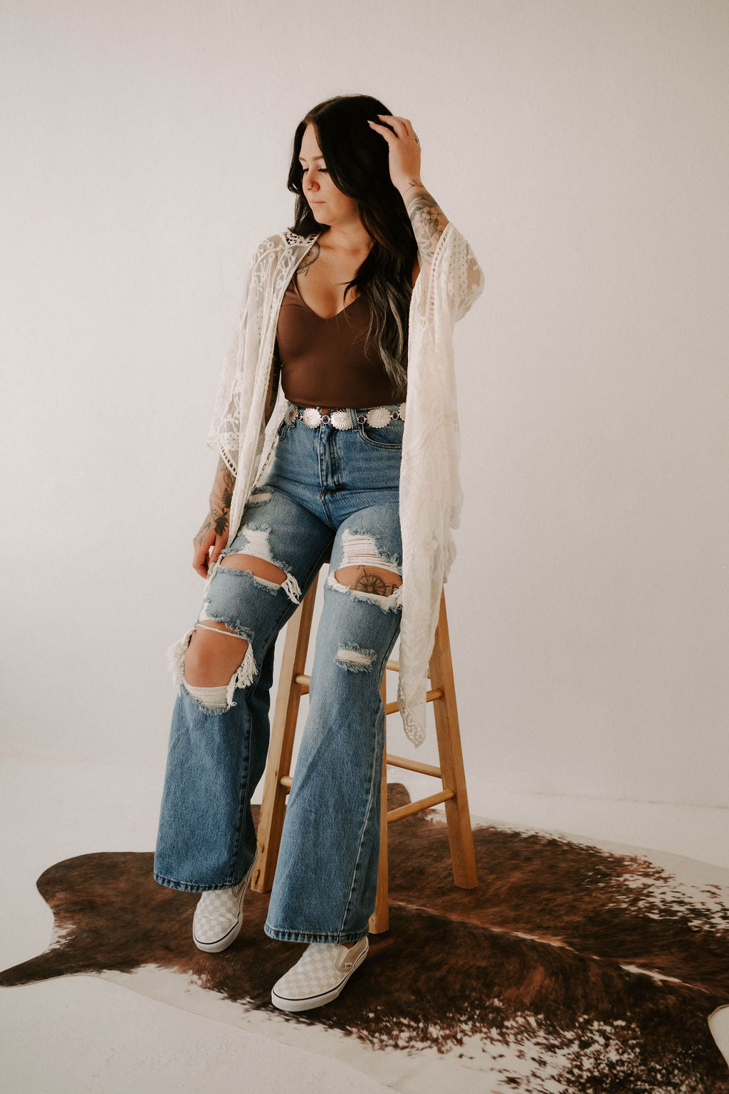 Whimsy + Lace Kimono - Natural