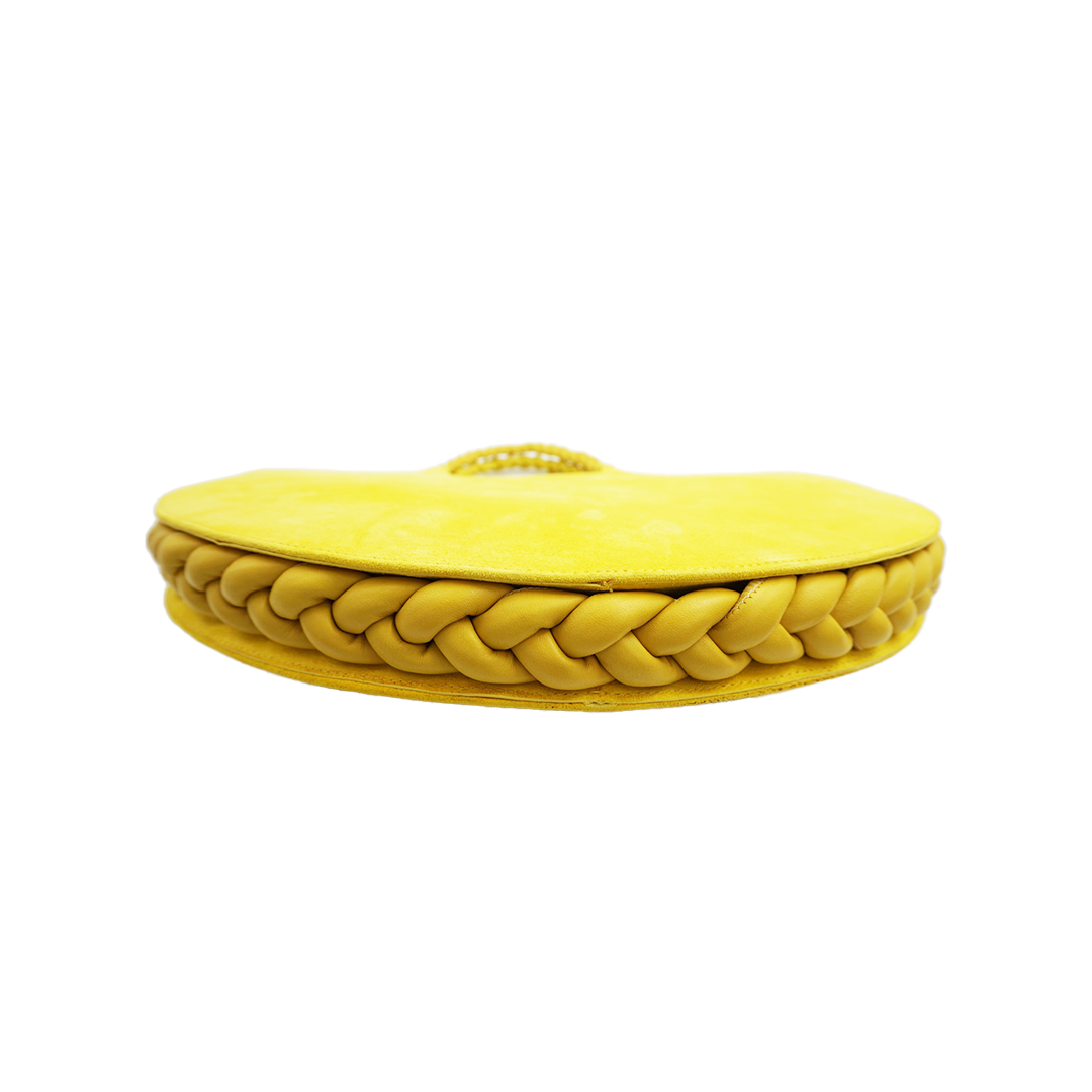 Bolso Sol en ante/piel napa amarillo