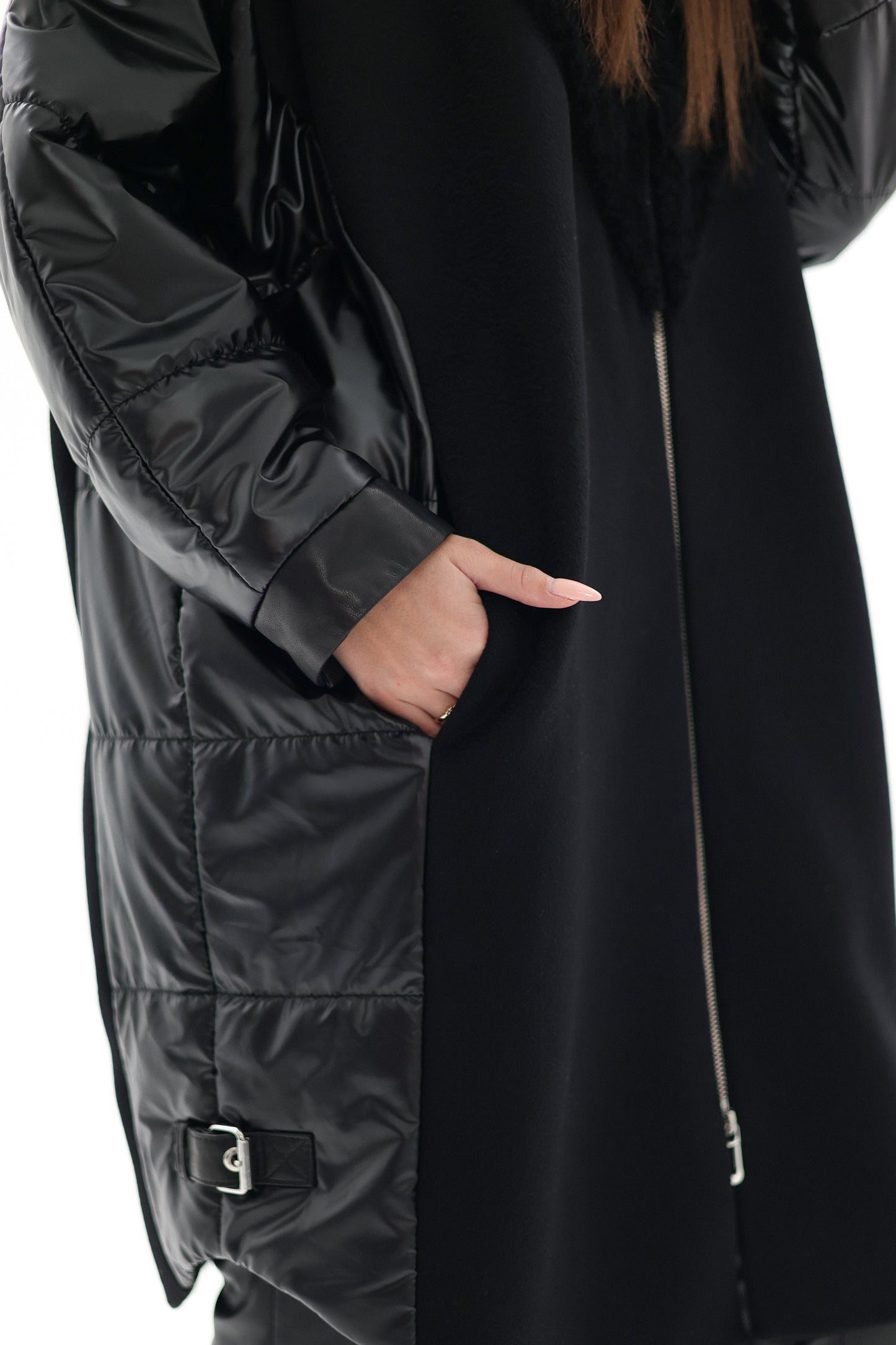 Abrigo Freudenberg Comfortemp® de Lana Cachemir Italiana y Piel Genuina de Zorro Plateado