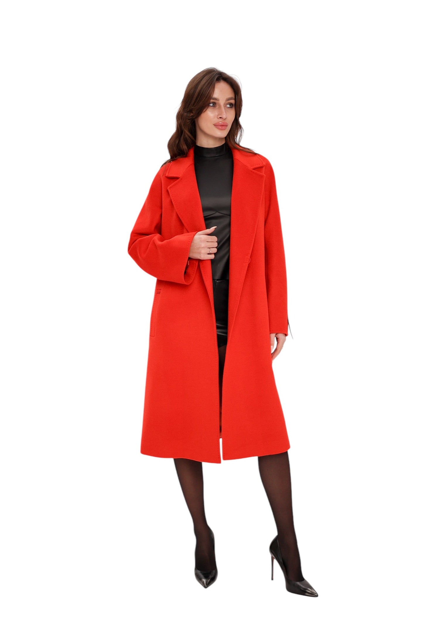 Abrigo Chester Premium de lana y cachemir en rojo Sicilia