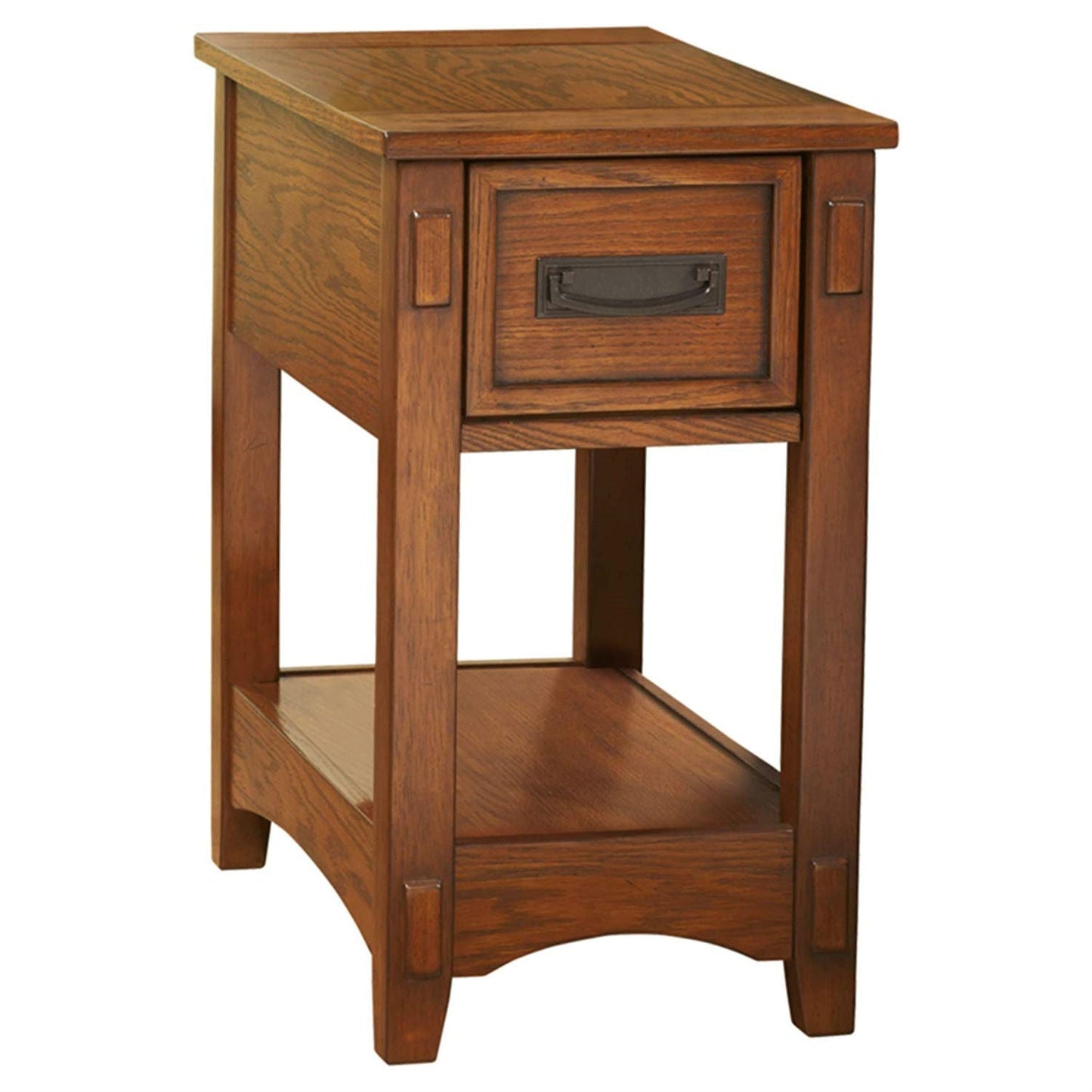 Mesa Auxiliar/de Noche Misión con 1 Cajón en Acabado de Madera Marrón
