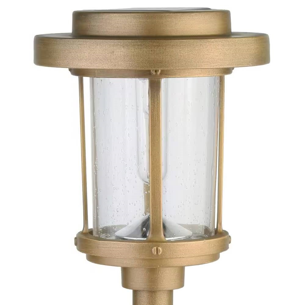 Paquete de 4 luces LED solares doradas para exteriores - Iluminación resistente a la intemperie para caminos y jardines