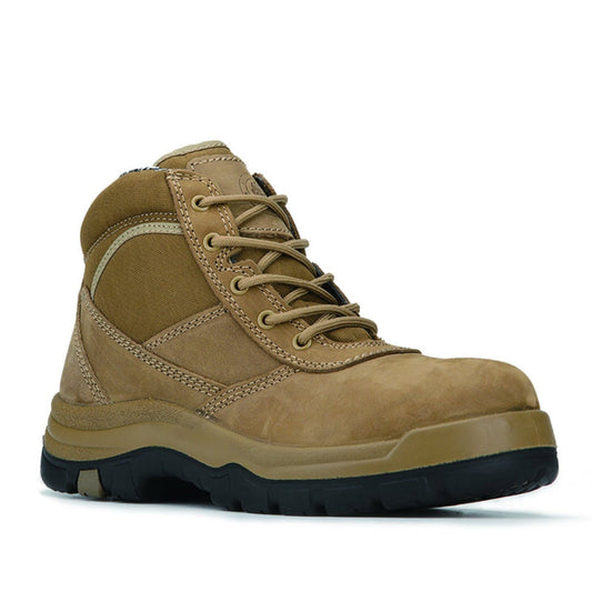 ROCKROOSTER Cortez Brown Botas de trabajo de cuero con puntera de acero de 6 pulgadas AK250