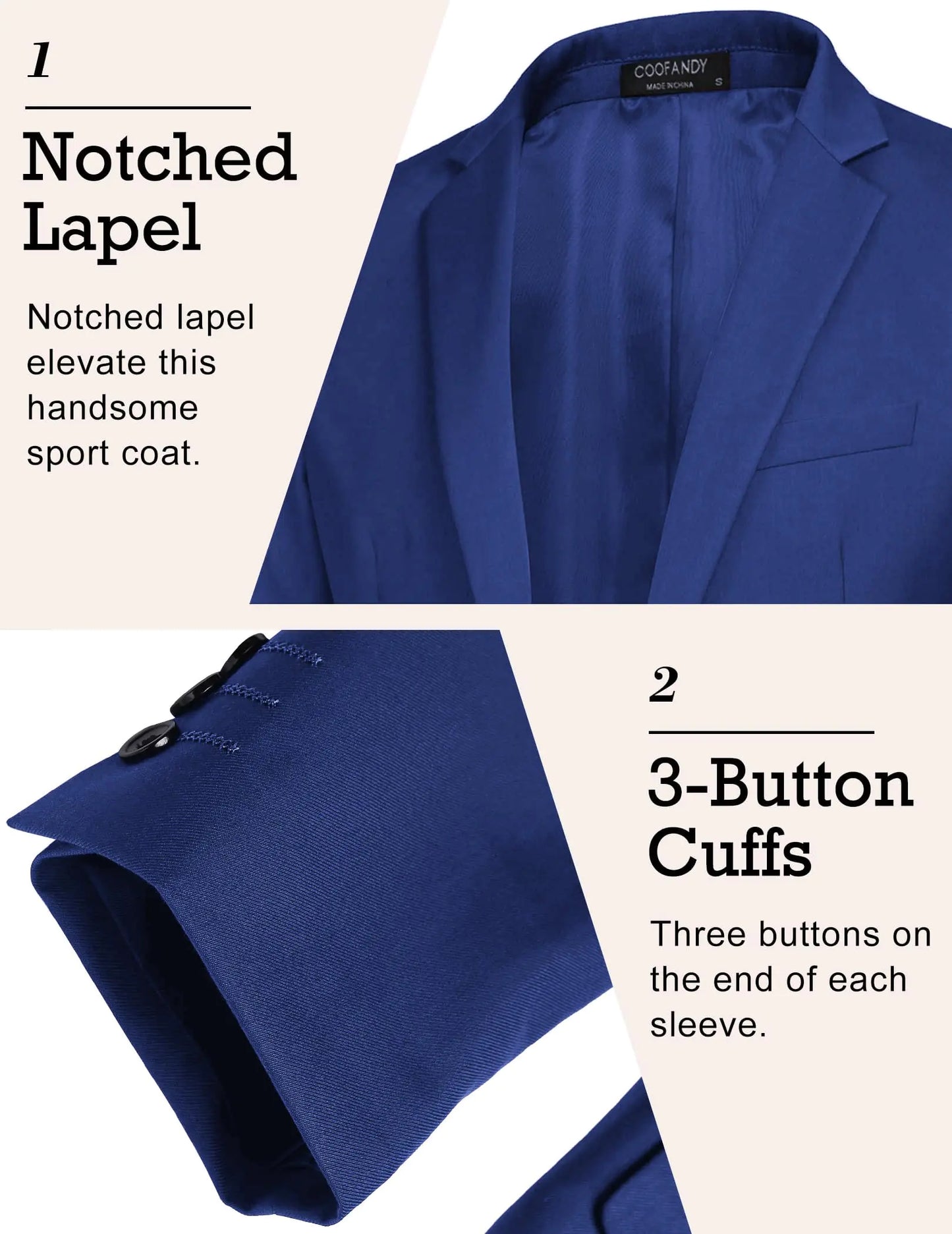 COOFANDY Chaqueta deportiva para hombre, blazer casual, un botón, traje de negocios, gris azul, 3X-Large
