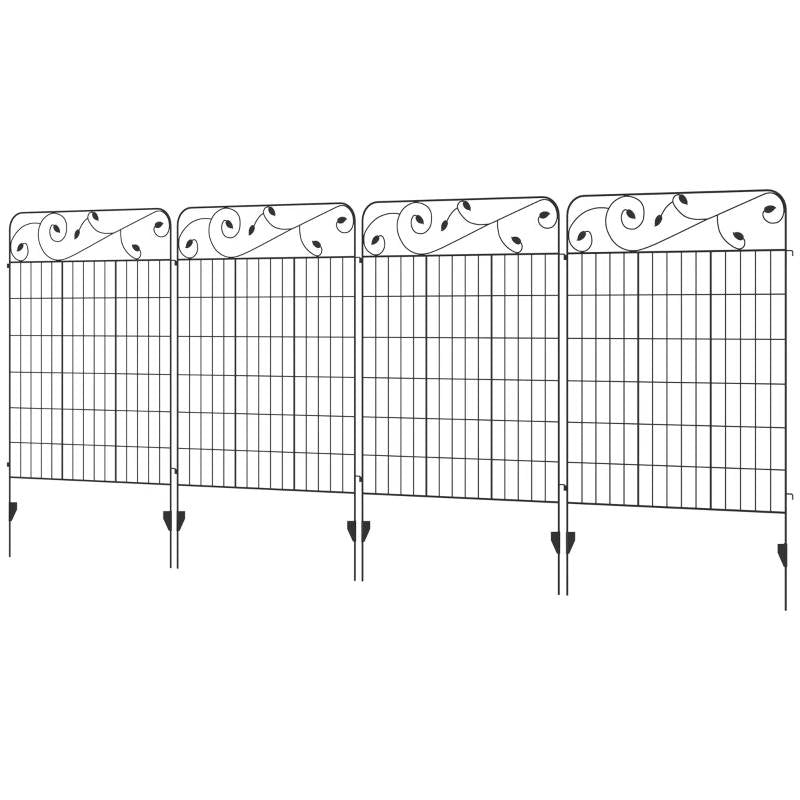 Barrera para animales de panel de celosía plegable de acero, paquete de 4