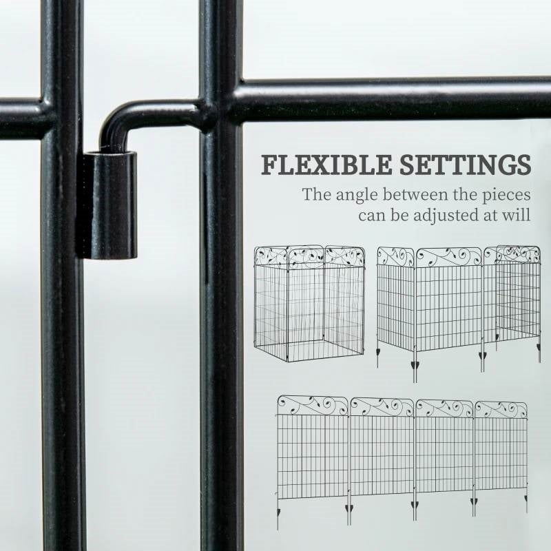 Barrera para animales de panel de celosía plegable de acero, paquete de 4