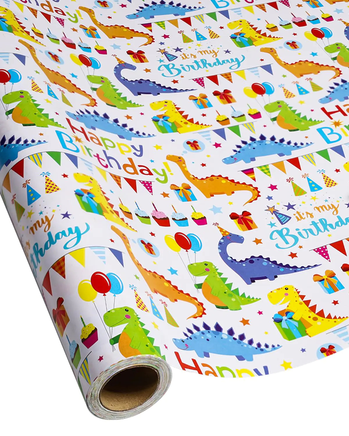 RayofSun Gift Wrapping Paper RollsCute Dinosaurs Happy Birthday Wrapping Paper For BoysWrapping Paper Rolls Gift Wrap Paper Dinosaur PartiesBaby ShowersHappy Bday Wrap17 Inch X60ft Per Roll.
