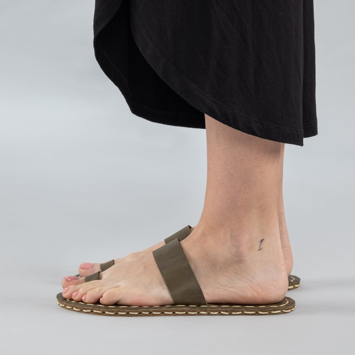 Women's Green Barefoot Thong Sandals