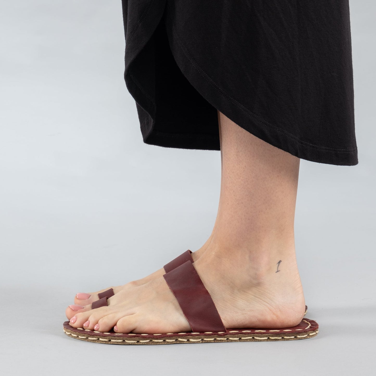 Women's Red Barefoot Thong Sandals