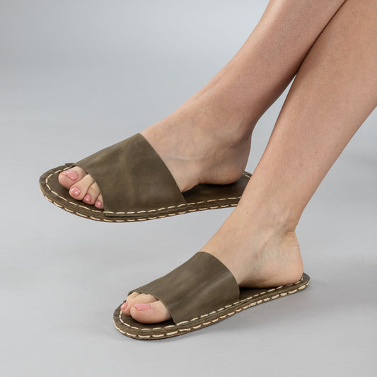 Women's Green Barefoot Slide Sandals