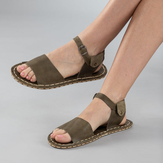 Women's Green Opened Toe Barefoot Sandals