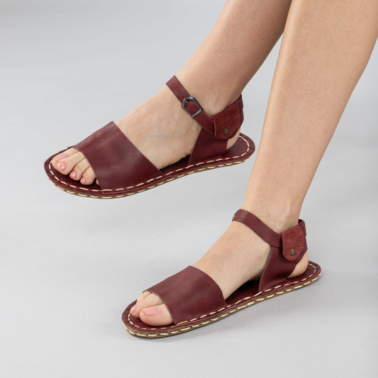 Women's Red Opened Toe Barefoot Sandals