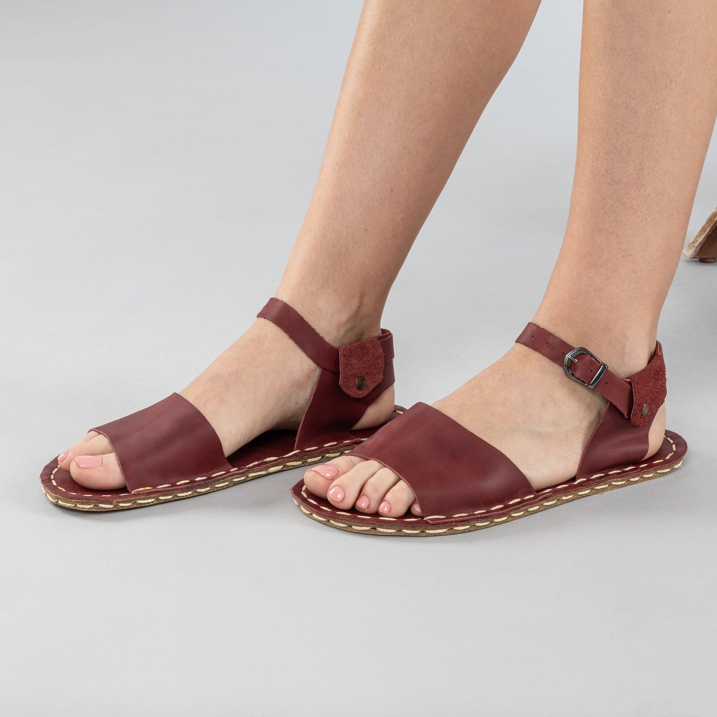Women's Red Opened Toe Barefoot Sandals