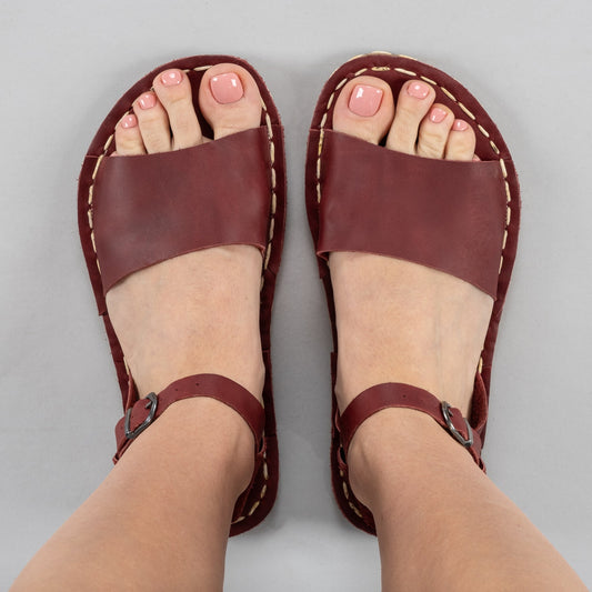 Women's Red Opened Toe Barefoot Sandals