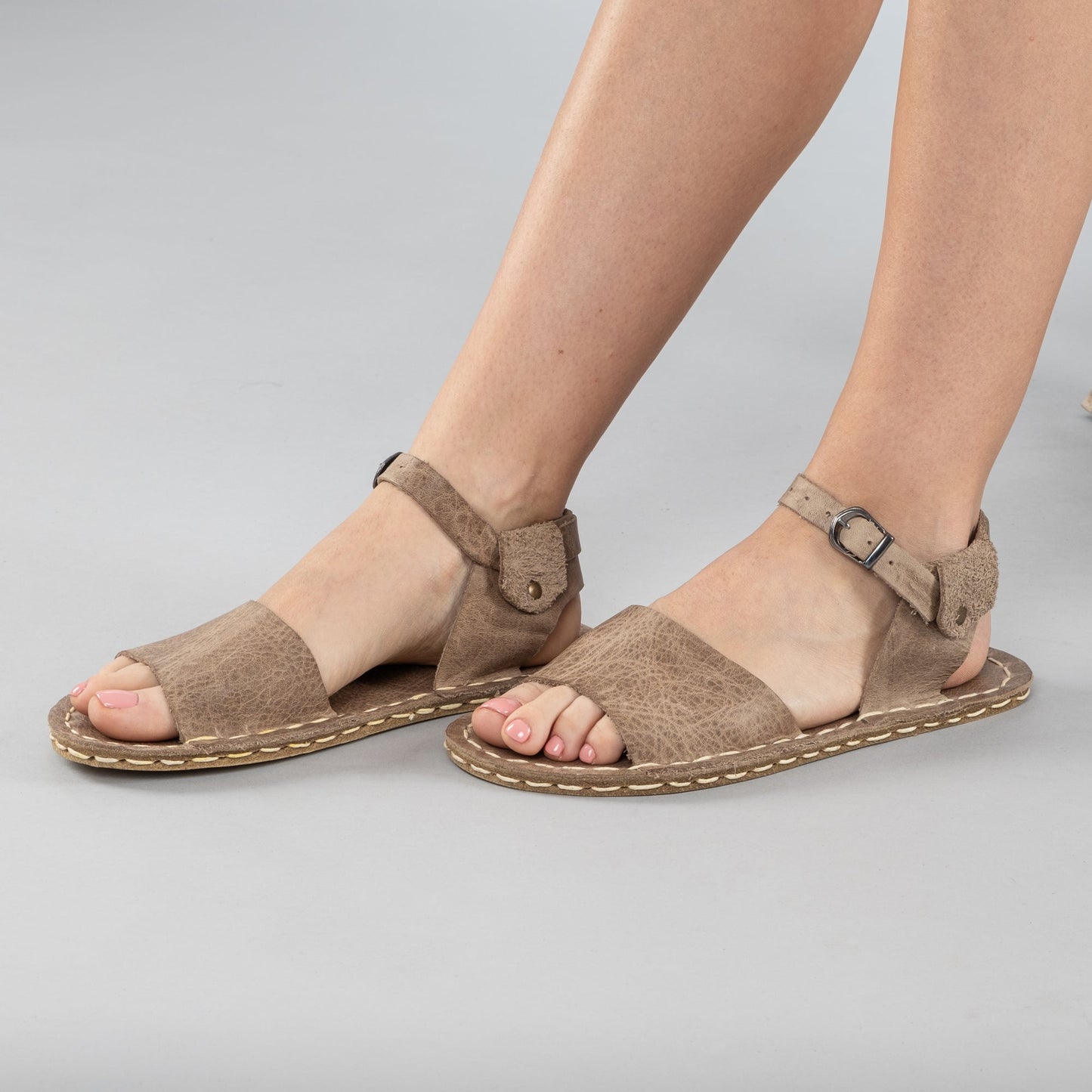 Women's Tan Opened Toe Barefoot Sandals
