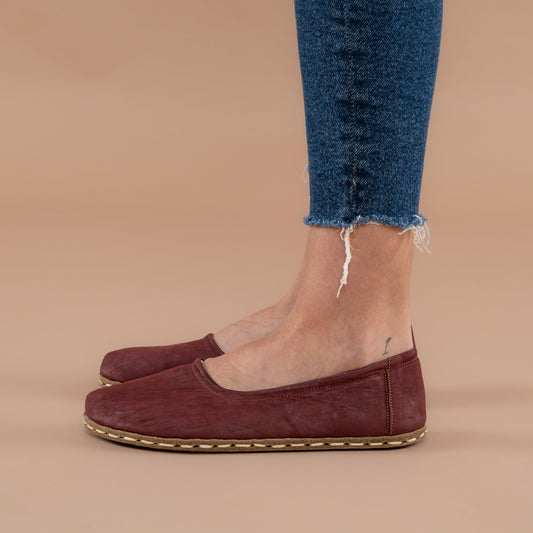 Women's Burgundy Barefoot Ballet Flats