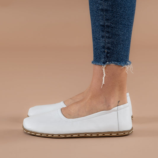 Women's White Barefoot Ballet Flats