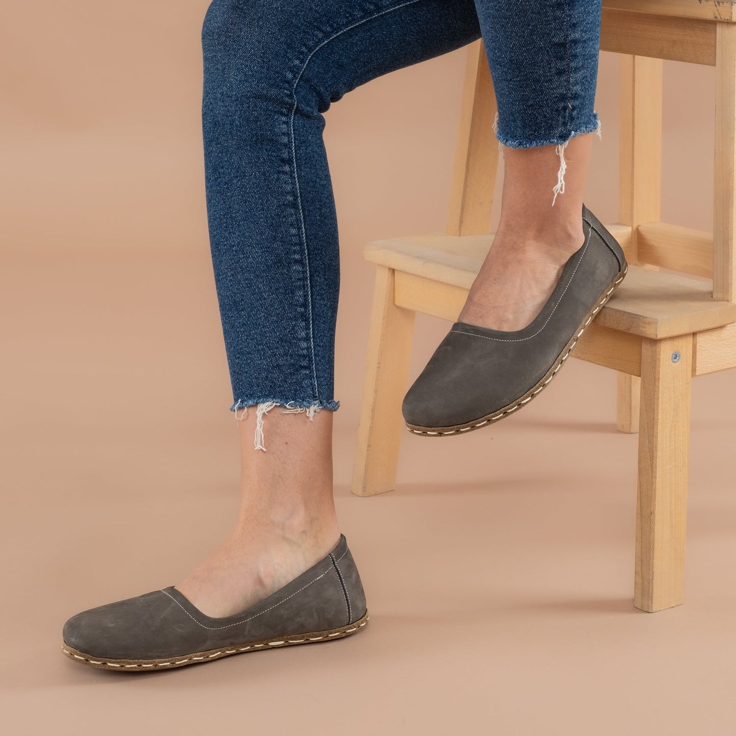 Women's Gray Barefoot Ballet Flats