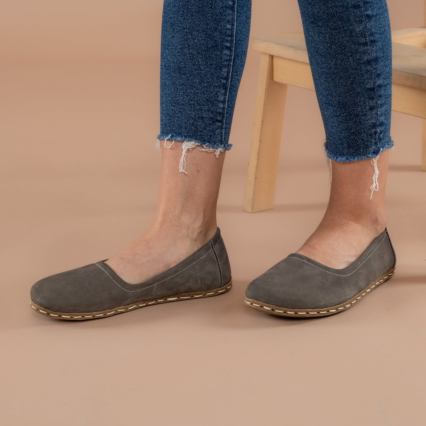 Women's Gray Barefoot Ballet Flats