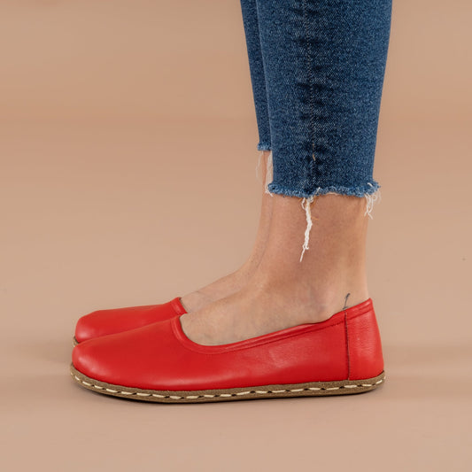 Women's Red Barefoot Ballet Flats