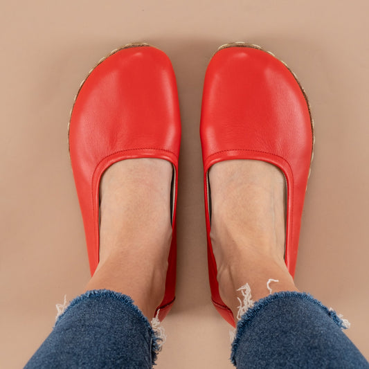 Women's Red Barefoot Ballet Flats