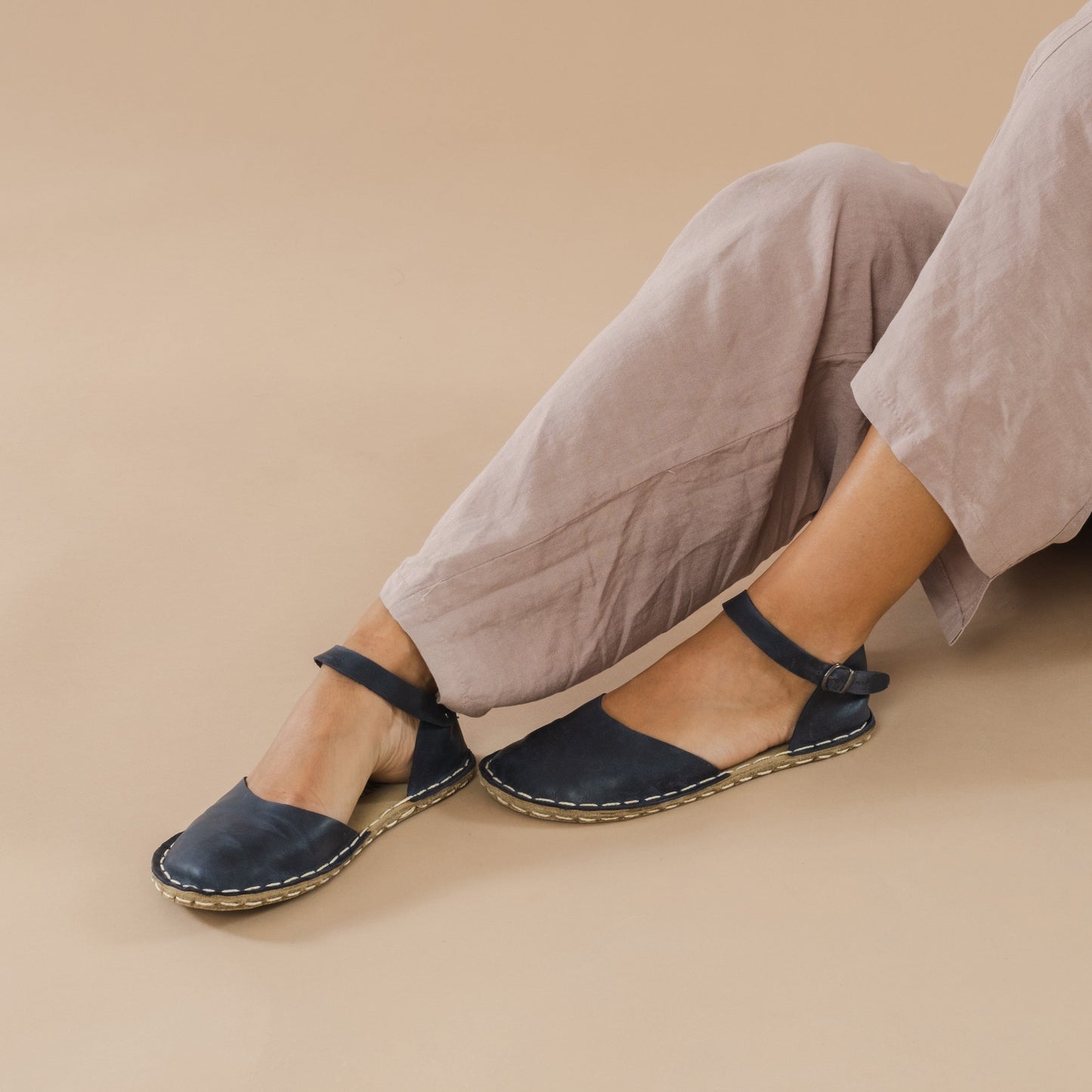 Women's Navy Barefoot Sandals
