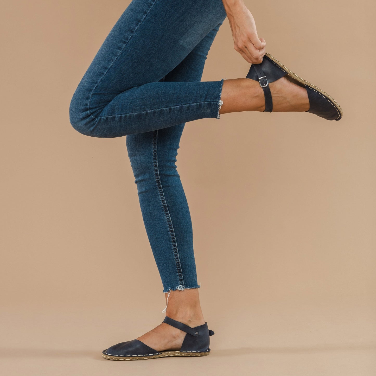 Women's Navy Barefoot Sandals
