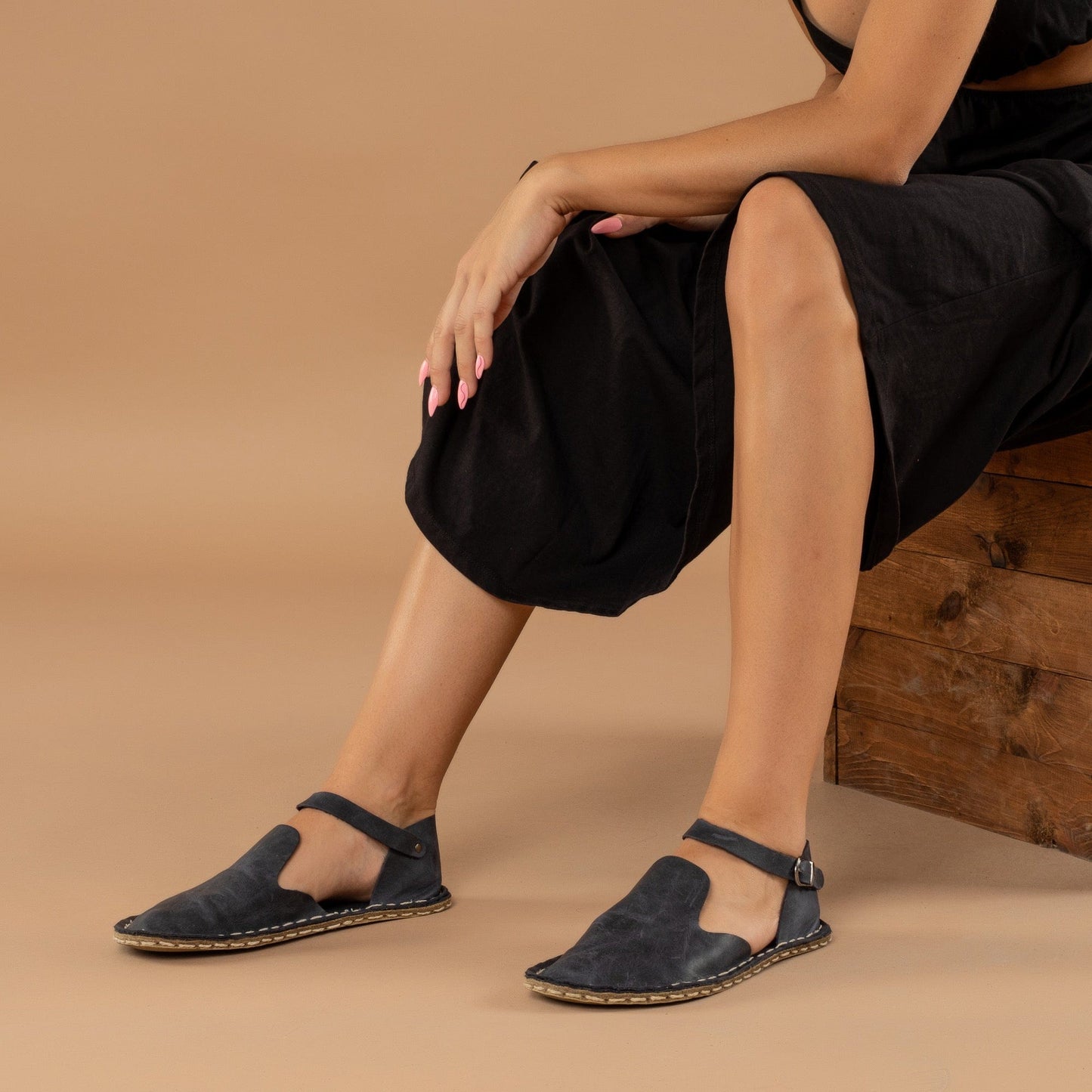 Women's Blue Closed Toe Barefoot Sandals