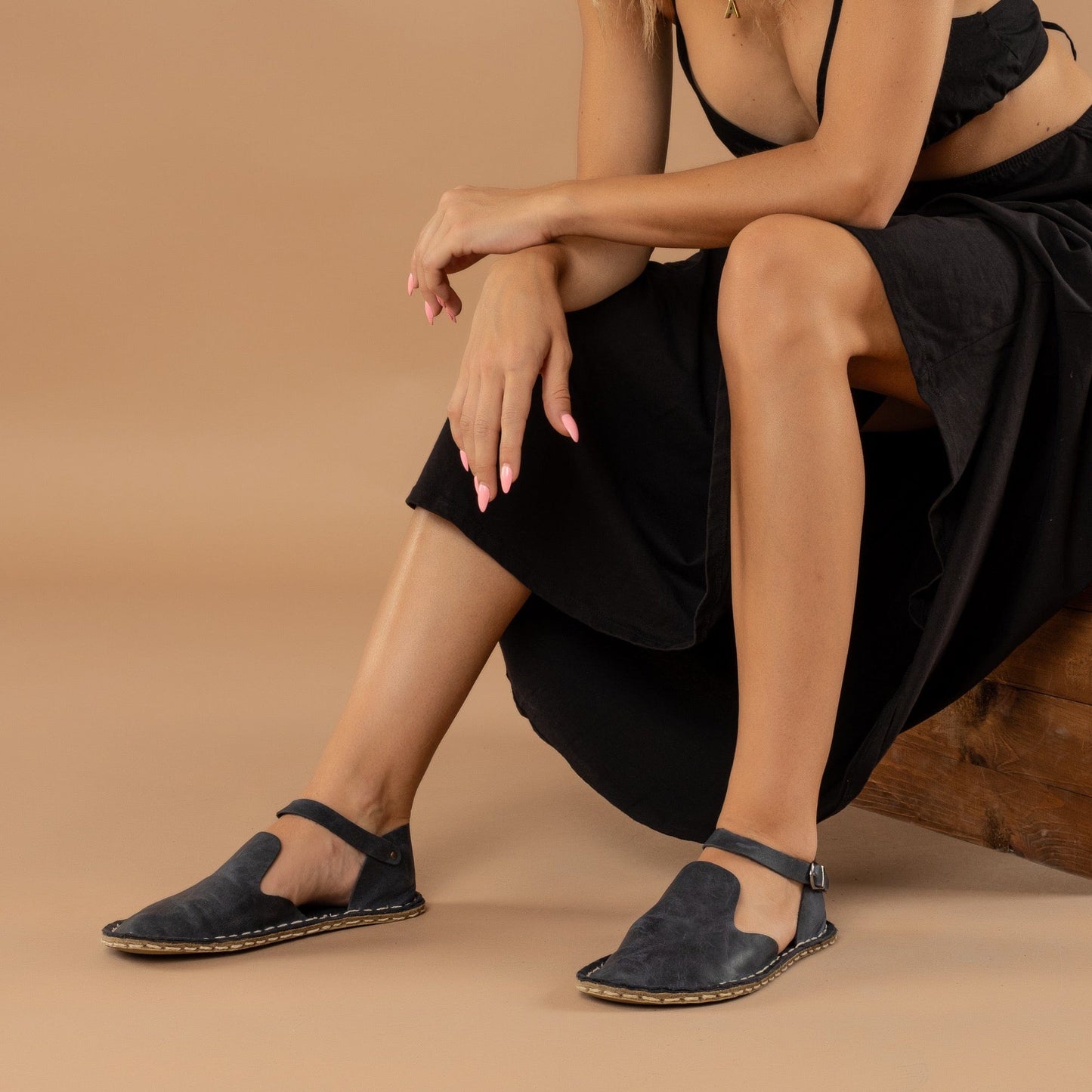 Women's Blue Closed Toe Barefoot Sandals
