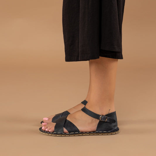 Women's Blue Criss-Cross Barefoot Sandals