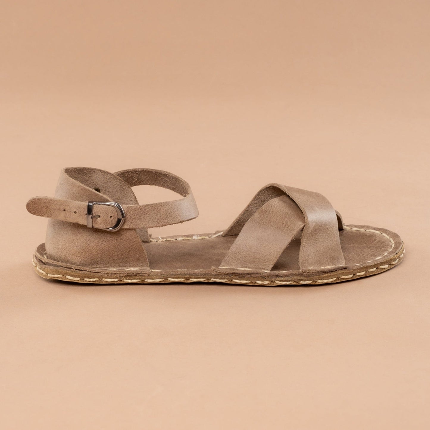 Women's Tan Criss-Cross Barefoot Sandals