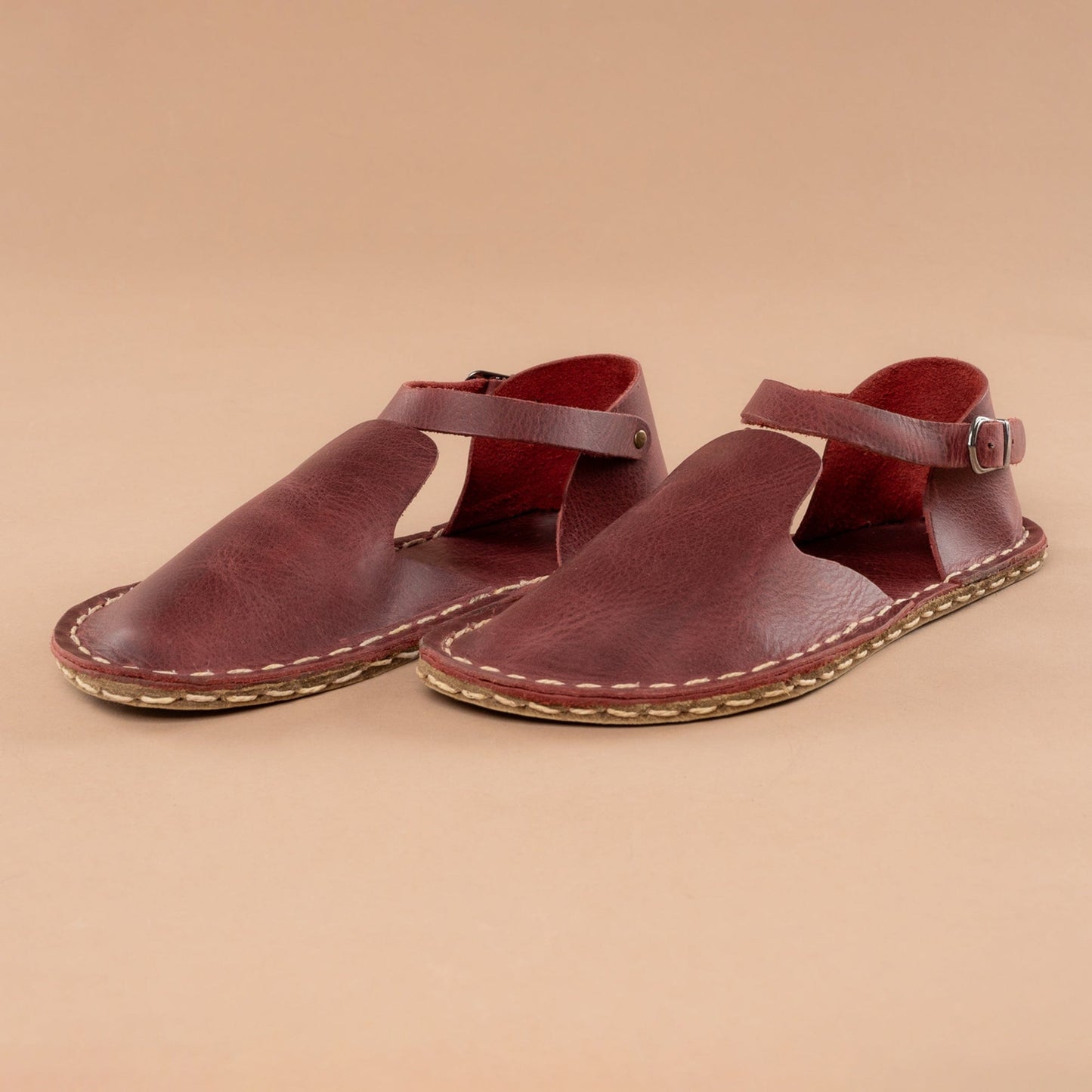 Women's Red Closed Toe Barefoot Sandals