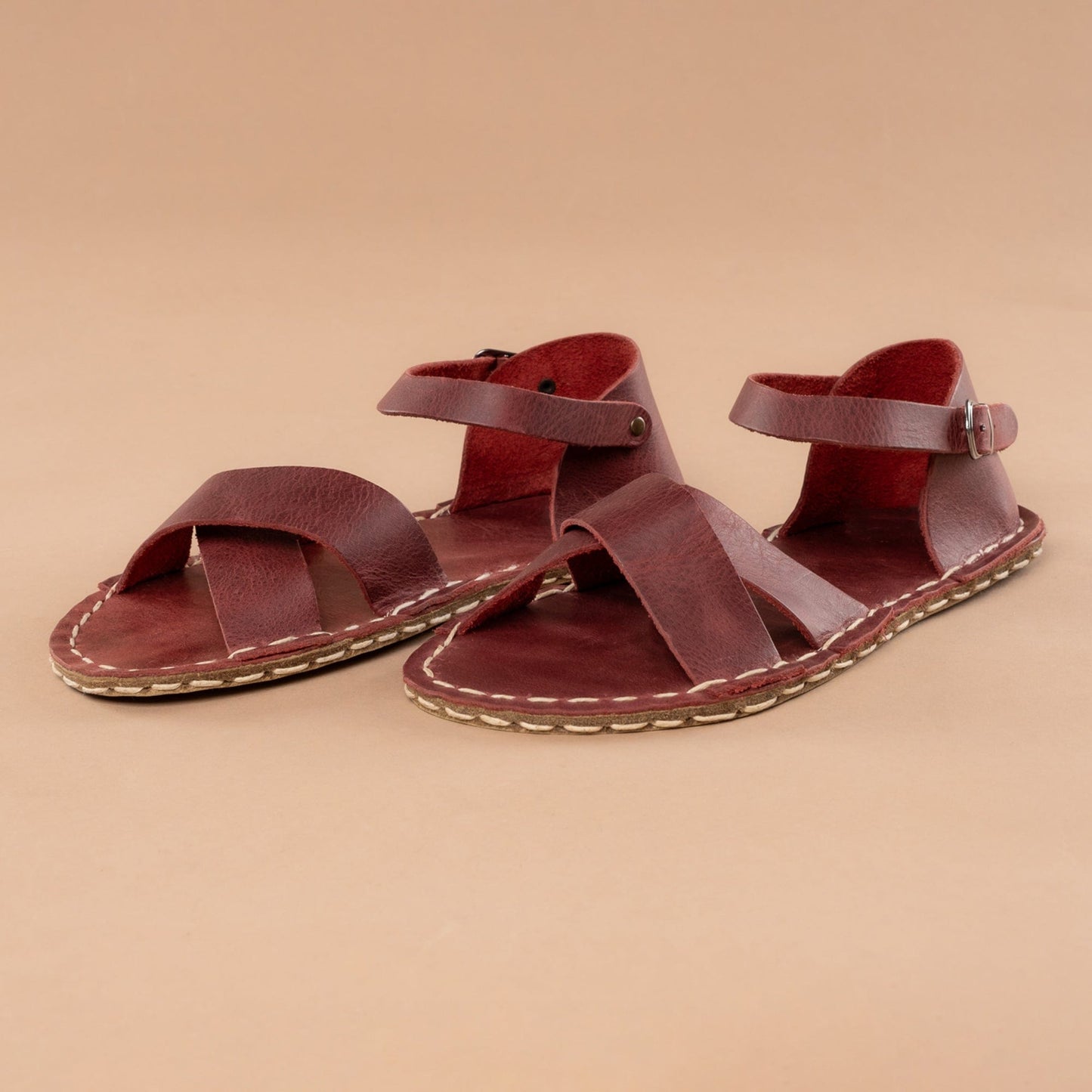Women's Red Criss-Cross Barefoot Sandals