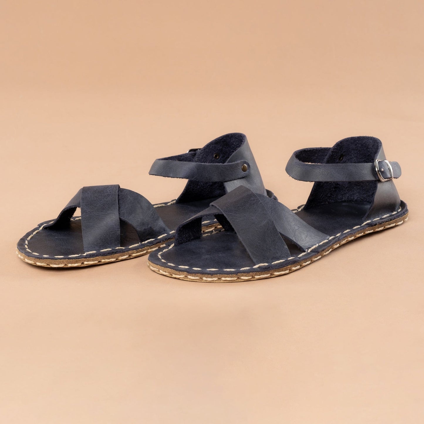 Women's Blue Criss-Cross Barefoot Sandals