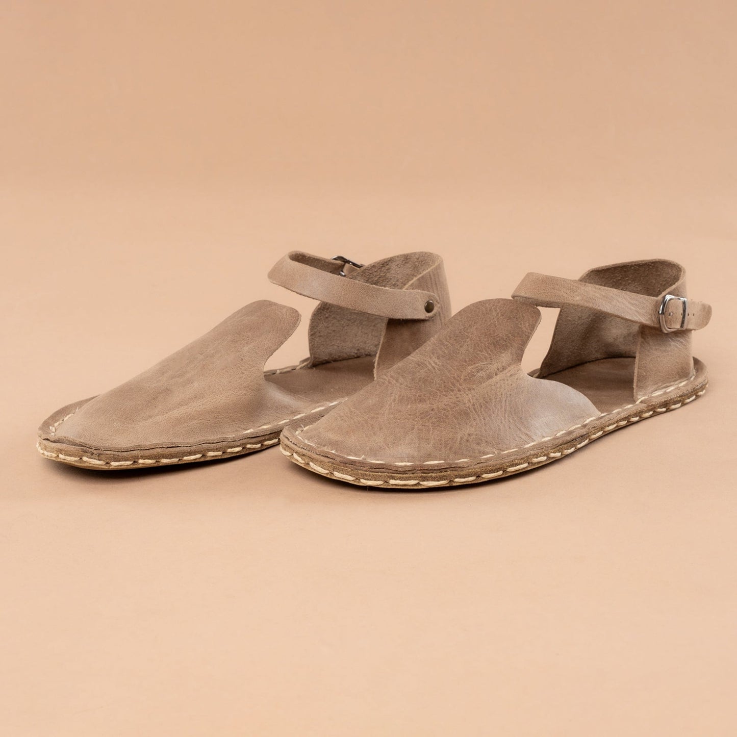Women's Tan Closed Toe Barefoot Sandals