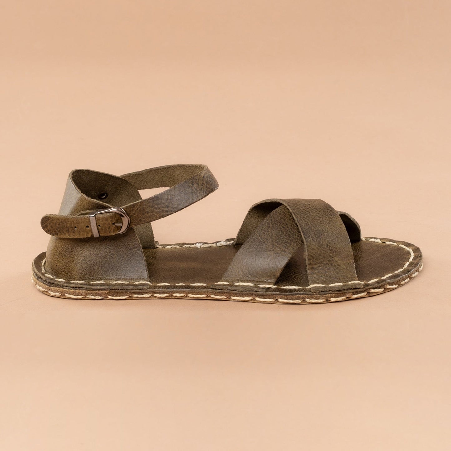 Women's Green Criss-Cross Barefoot Sandals