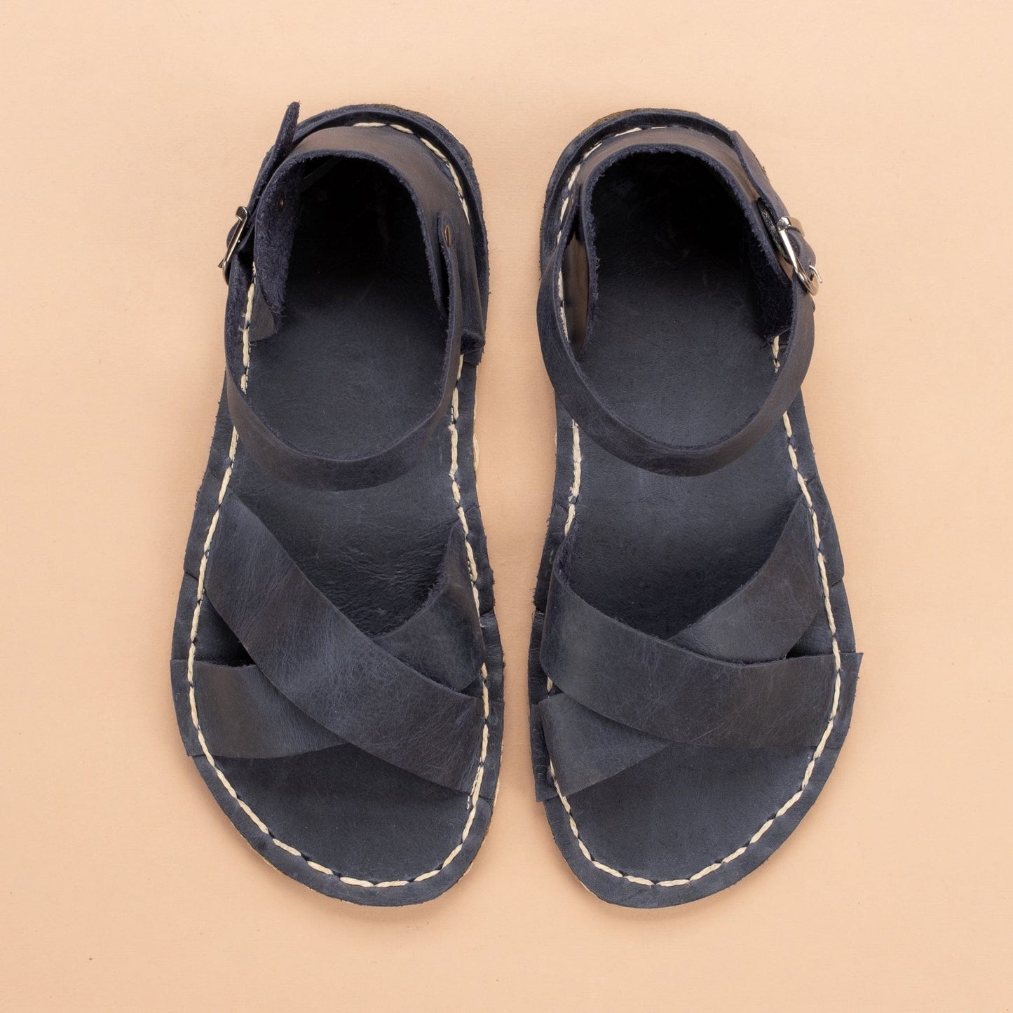 Women's Blue Criss-Cross Barefoot Sandals