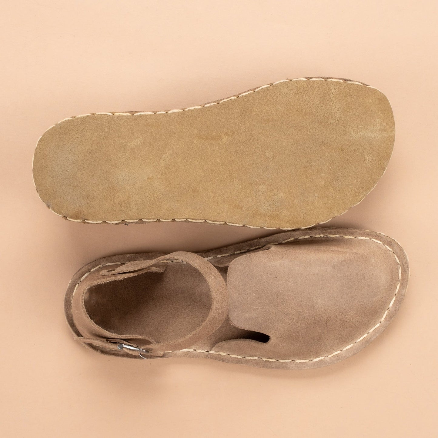 Women's Tan Closed Toe Barefoot Sandals