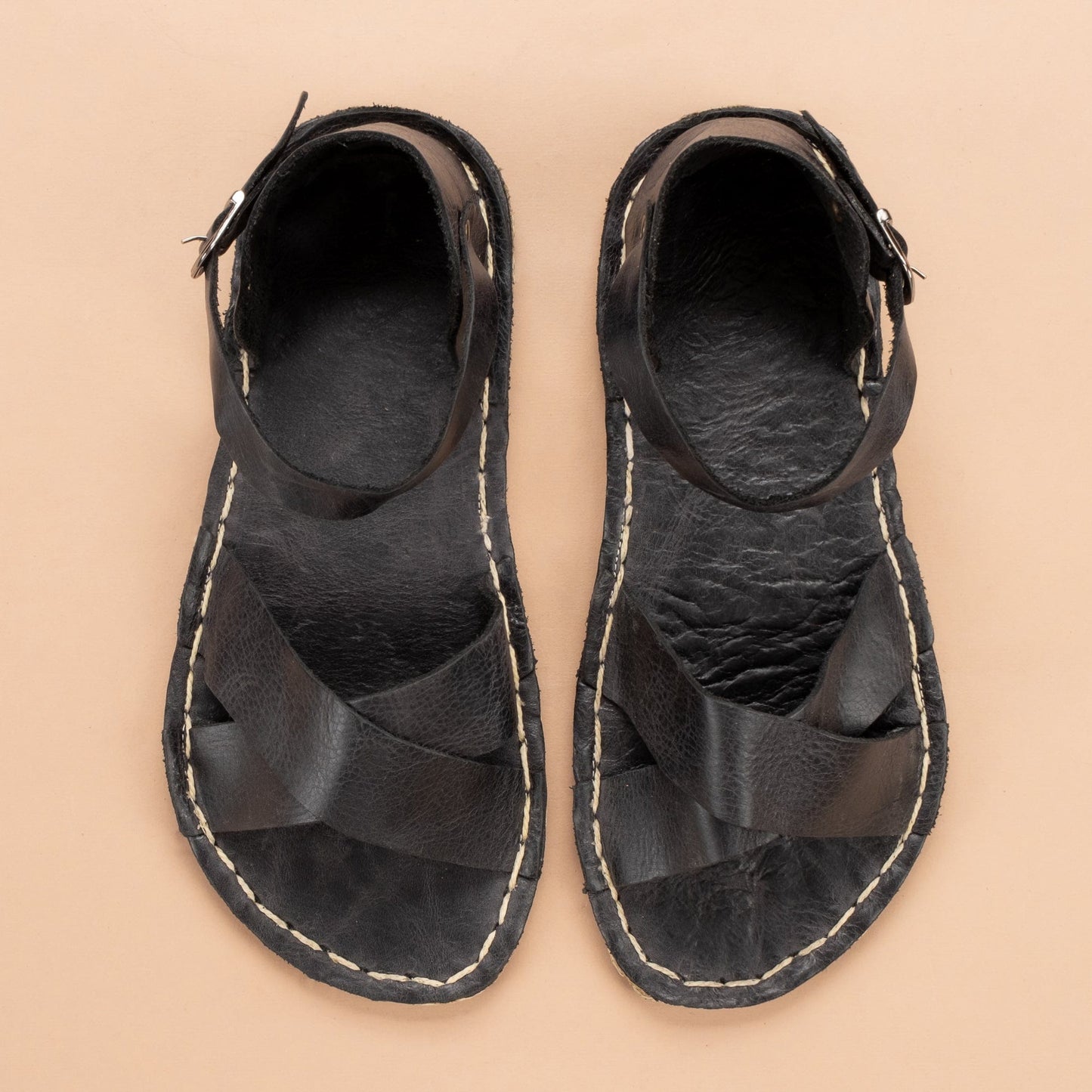 Women's Black Criss-Cross Barefoot Sandals