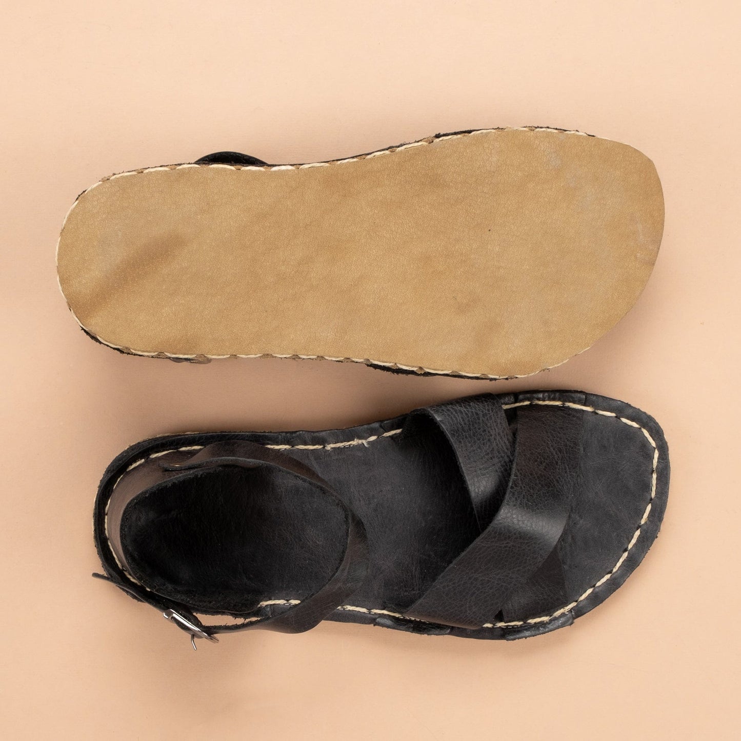 Women's Black Criss-Cross Barefoot Sandals