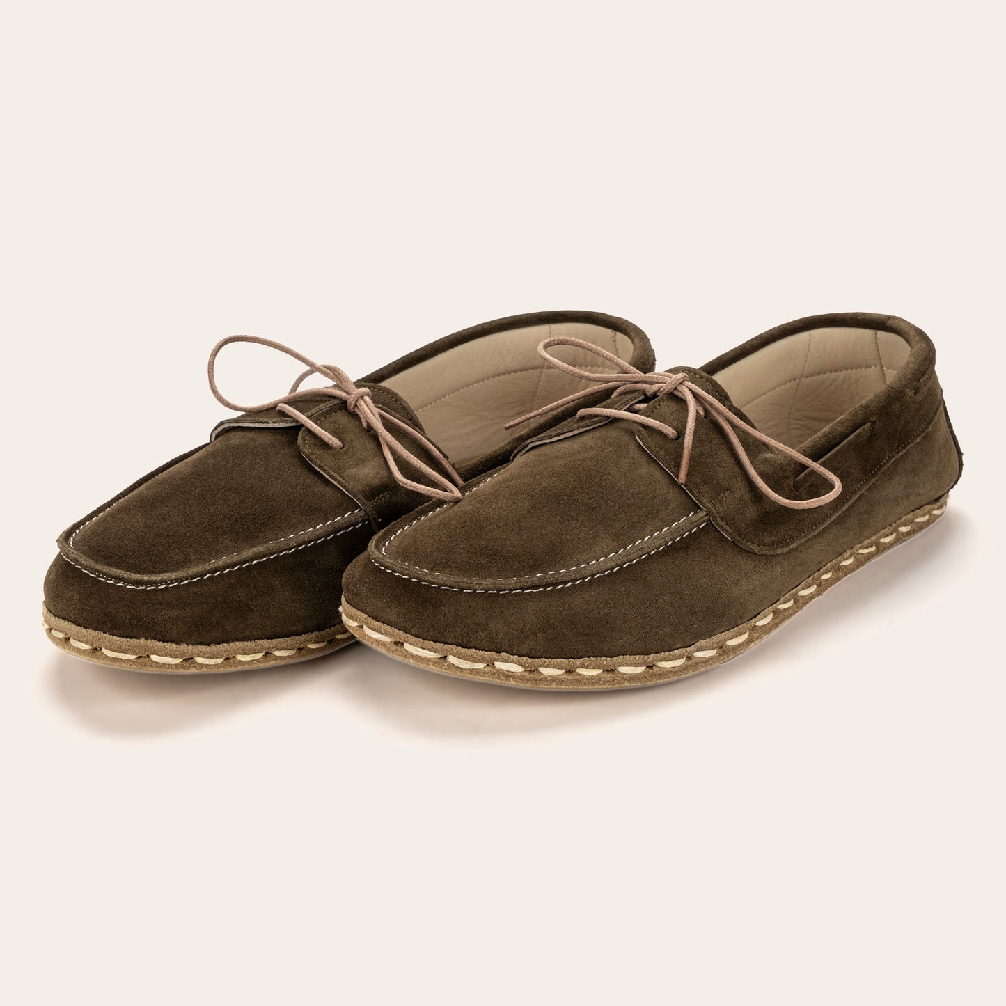 Women's Khaki Green Suede Dock Shoes
