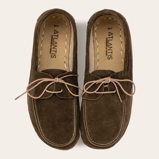 Women's Khaki Green Suede Dock Shoes