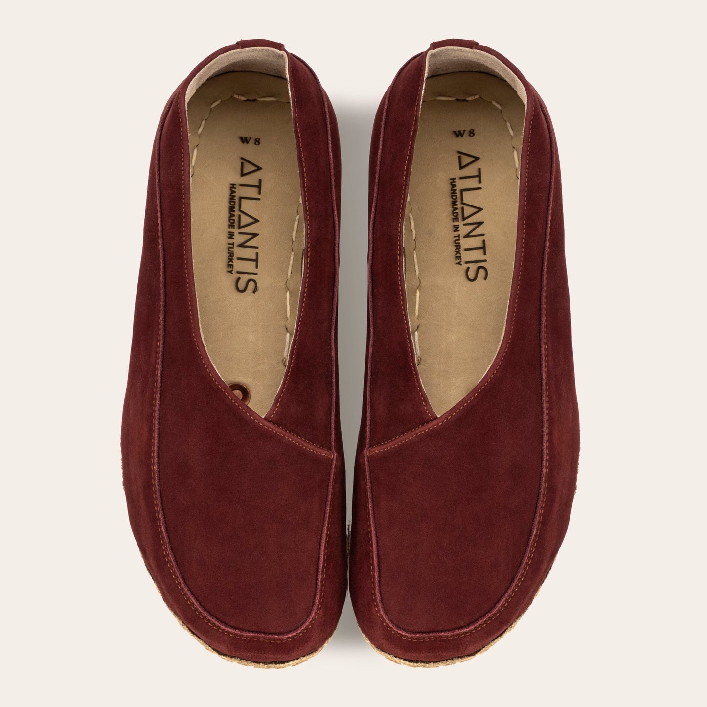 Women's Burgundy Barefoot Cross Ballet Flats