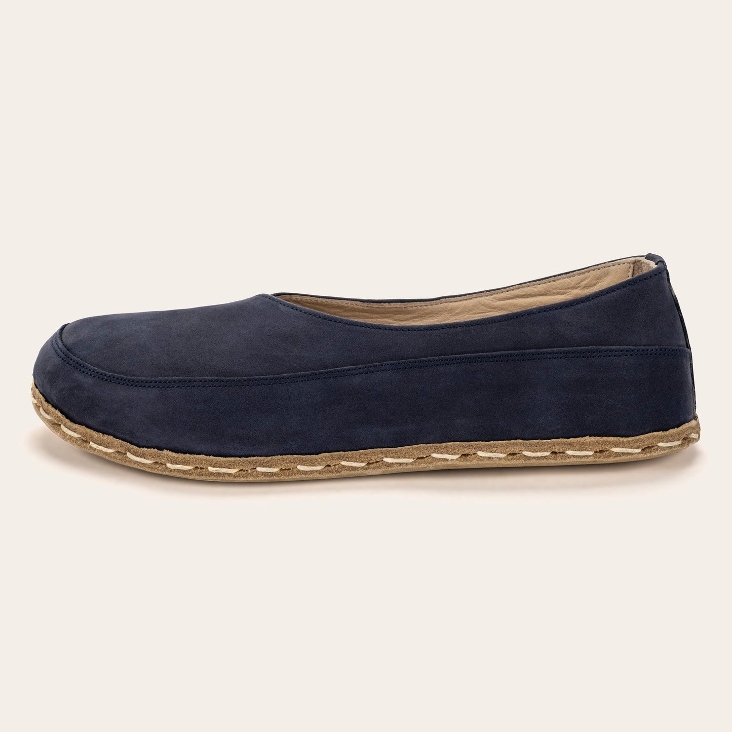 Women's Navy Nubuck Barefoot Cross Ballet Flats