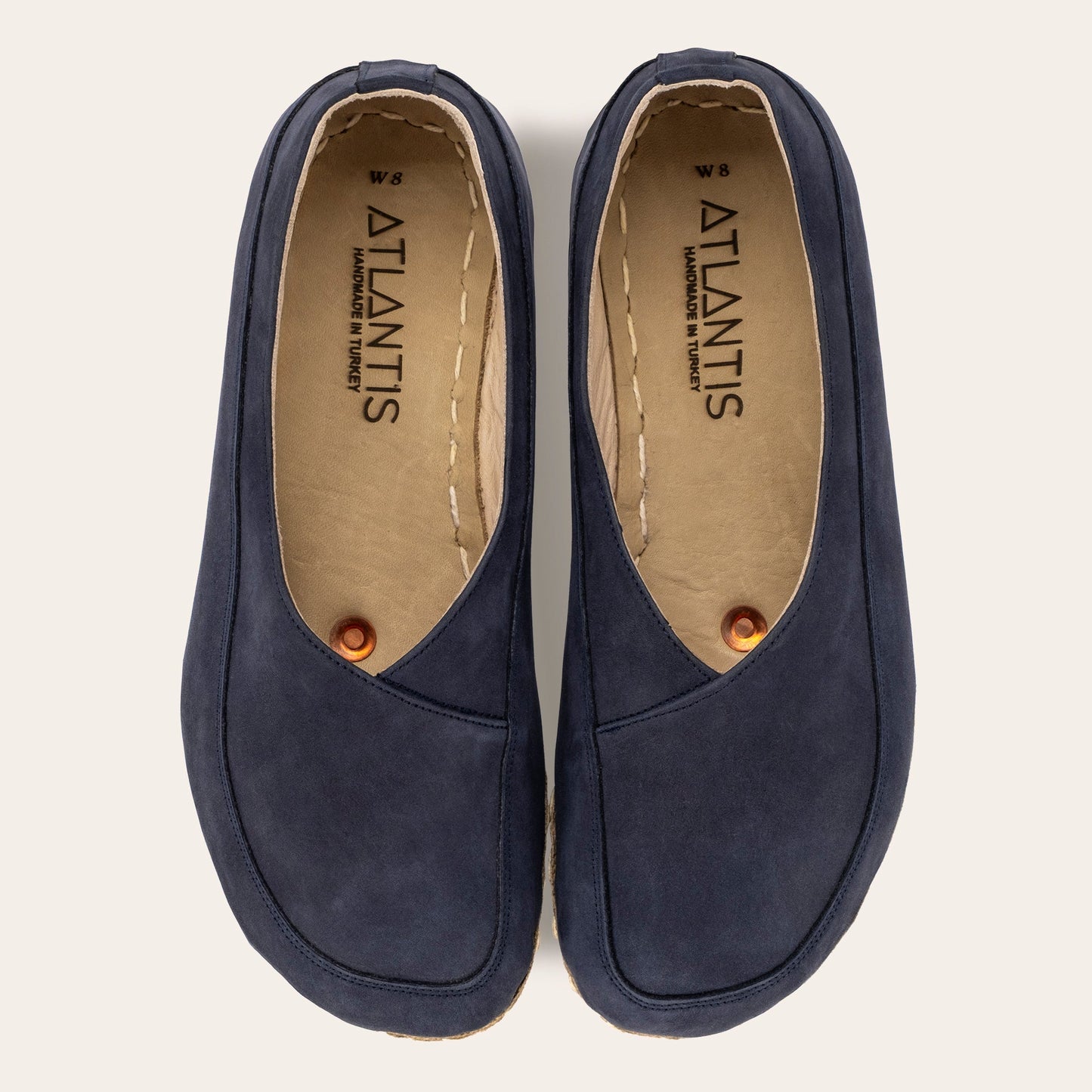 Women's Navy Nubuck Barefoot Cross Ballet Flats