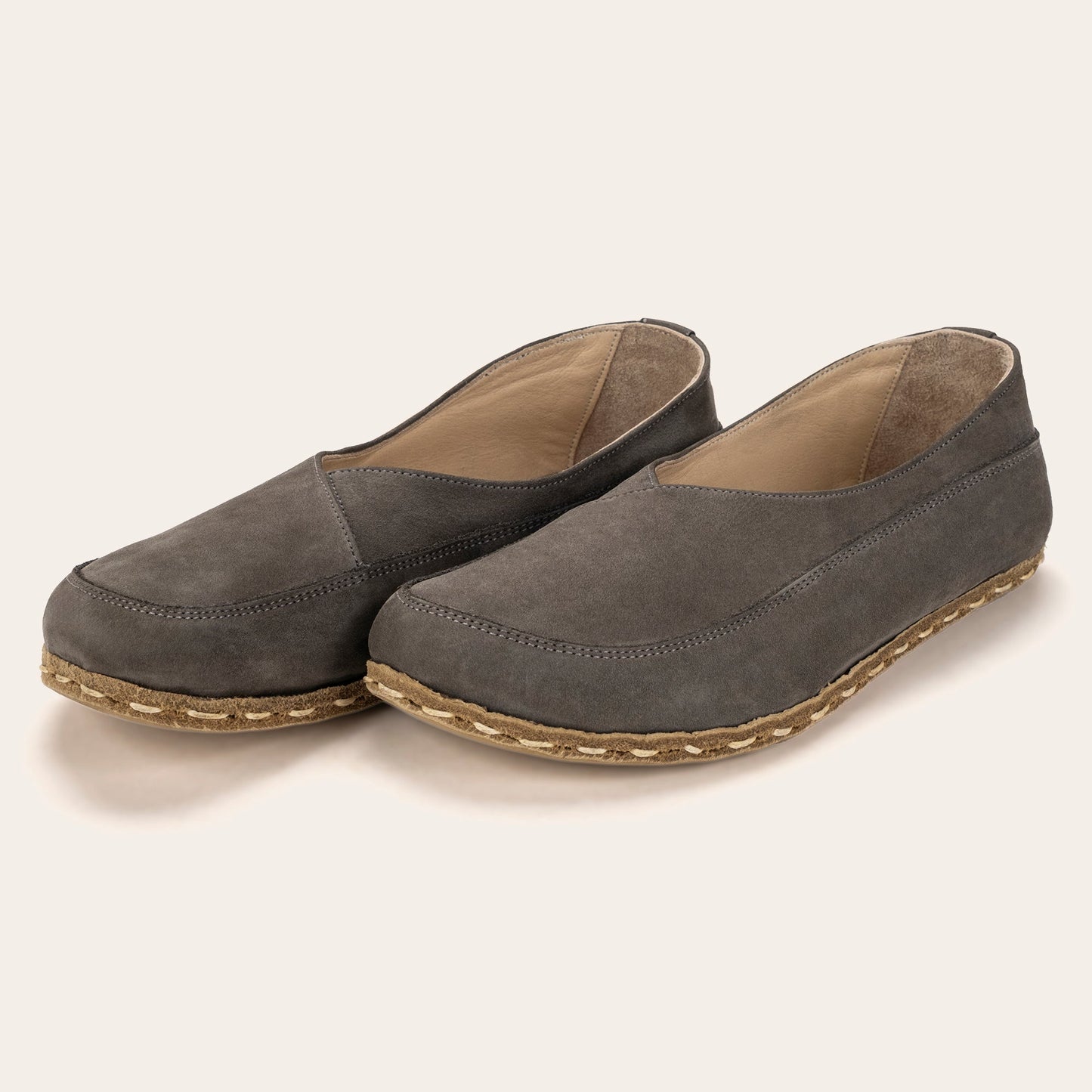 Women's Gray Barefoot Cross Ballet Flats